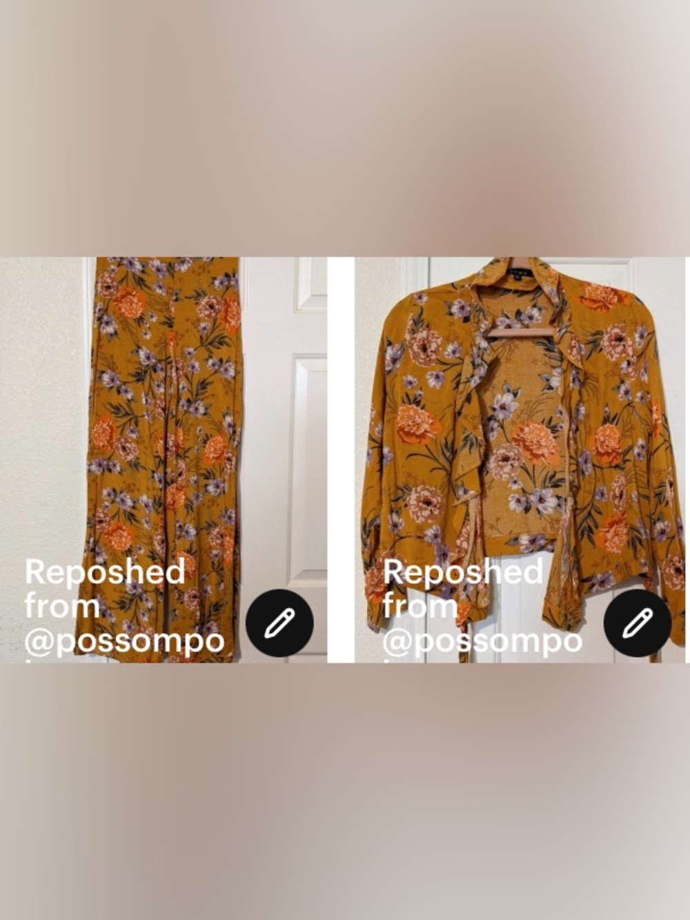 Hype Mustard Yellow floral Rayon Summer Set